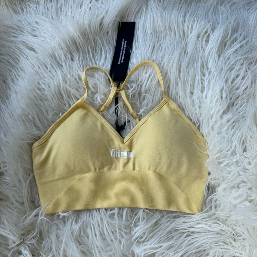 Civil Regime Pastel Yellow Kelly Seamless Bra Size Small